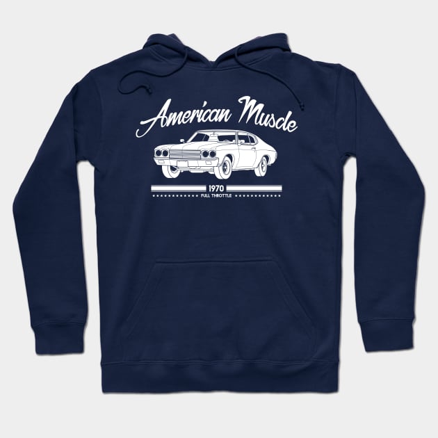 American Muscle Car 1970 Full Throttle Hoodie by Drumsartco